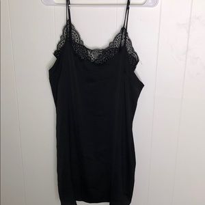 Black lace and satin teddy dress